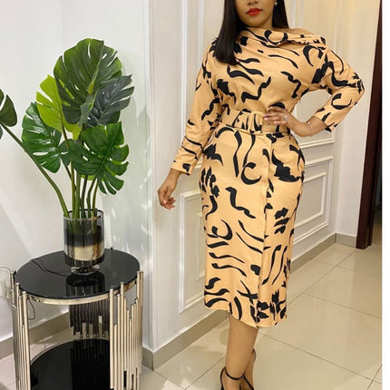 Sleeve Strapless Plus Size Dress For Women With Belt