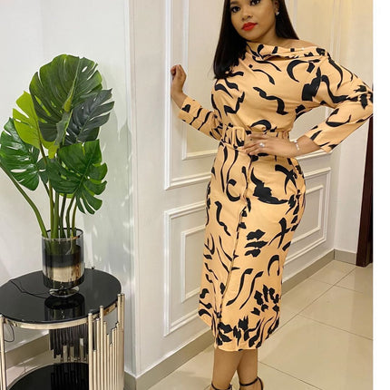 Sleeve Strapless Plus Size Dress For Women With Belt