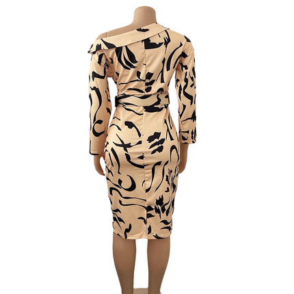 Sleeve Strapless Plus Size Dress For Women With Belt
