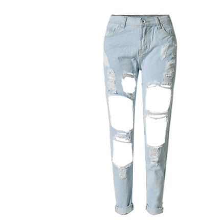 Women Ripped Jeans femme Plus Size Casual Denim Pants