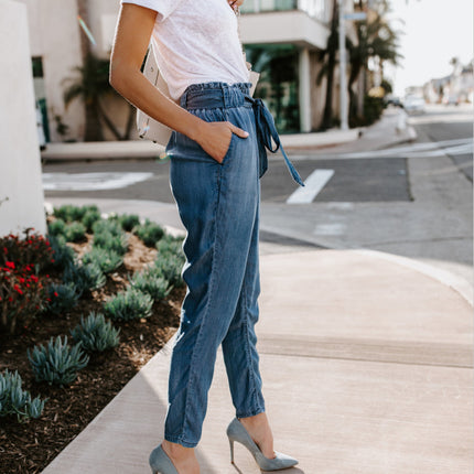 Awstring High Waist Office Cargo Loose Pants Jeans For Women