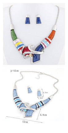 Vintage colored gemstone necklace set