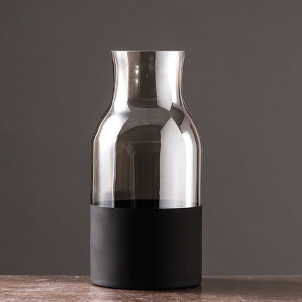 Light Luxury Frosted Gray Transparent Vase Dried Flower Color Vase