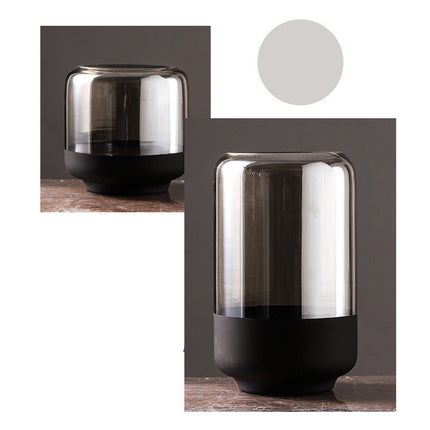 Light Luxury Frosted Gray Transparent Vase Dried Flower Color Vase