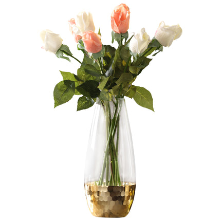 Nordic Modern Minimalist Light Luxury Carved Ground Glass Vase Decoration Table Flower Arrangement Hydroponic Flower Device