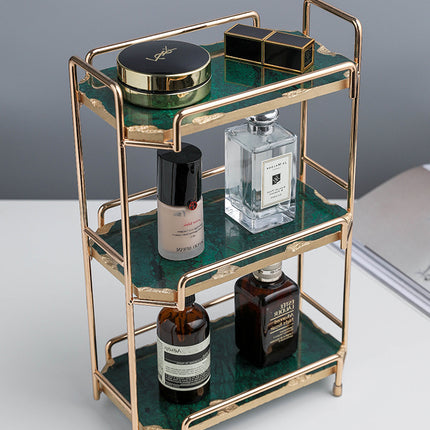 Nordic Ins Wind Cosmetic Storage Rack Skin Care Products Perfume Finishing Rack Bathroom Dressing Table Metal Bedroom