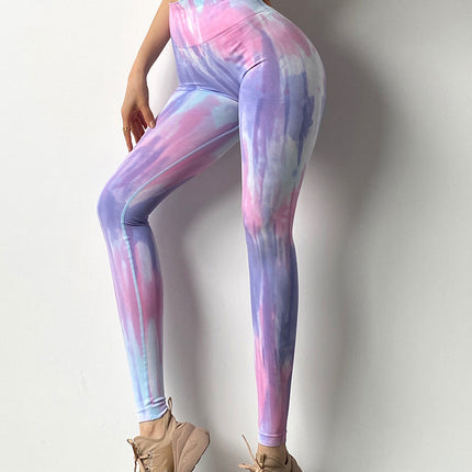 Fitness Sets Women High Rise Tummy Control Scrunch Legging Strap Workout Gym