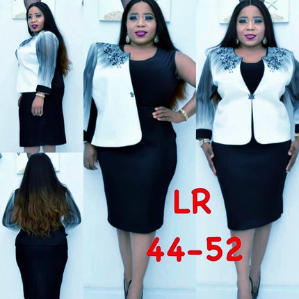 African Plus Size Small Coat Dress Printed Jacket Suit Women