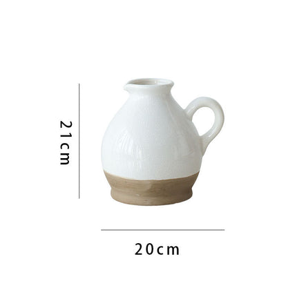 Porcelain Vase Living Room Vase Retro Small Mouth Flower