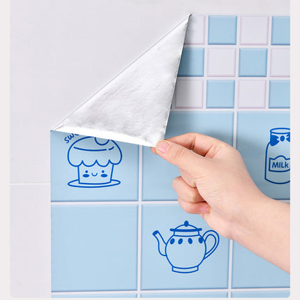 Cartoon Self-adhesive Wallpaper Kitchen High Temperature Resistant, Easy To Scrub, Oil Proof Stickers, Non-fading, Refurbished Decorative Wallpaper Stickers Thick