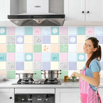 Cartoon Self-adhesive Wallpaper Kitchen High Temperature Resistant, Easy To Scrub, Oil Proof Stickers, Non-fading, Refurbished Decorative Wallpaper Stickers Thick