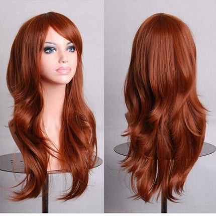 Cos Long Roll Anime Cosplay Color European And American Wig Foreign Trade Multicolor