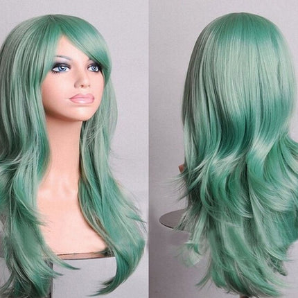 Cos Long Roll Anime Cosplay Color European And American Wig Foreign Trade Multicolor