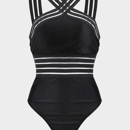 Swimsuit Bikini High Waist Leopard Print Stitching Bikini Ladies Swimsuit One-Piece