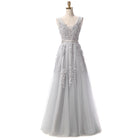 Robe De Soiree SSYFashion Sexy Backless Long Evening Dresses The Bride Elegant Banquet Green Lace V-neck Formal Party Gown