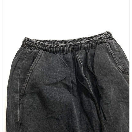 Jeans Men And Women Elastic Waist Loose Large Size Wide Leg Pants