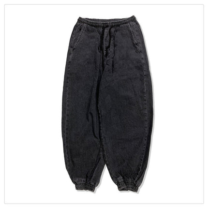 Jeans Men And Women Elastic Waist Loose Large Size Wide Leg Pants
