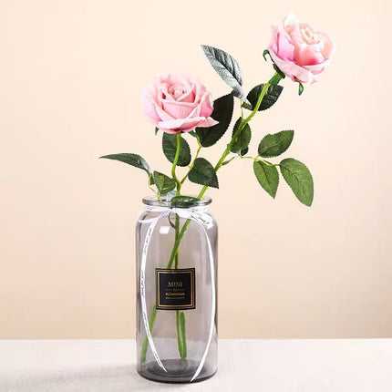 Mini Straight Transparent Glass Vase Ornaments Flower Arrangement Hydroponic Vase