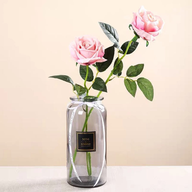 Mini Straight Transparent Glass Vase Ornaments Flower Arrangement Hydroponic Vase