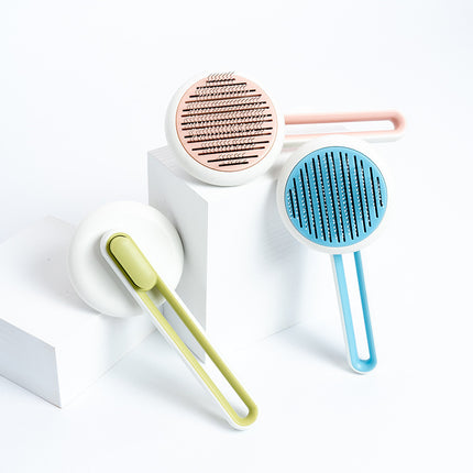 Pet Dog Cat Brush Grooming Tool Automatic Massage Comb Round Hair Brush For Cat Dog Pet Supplies