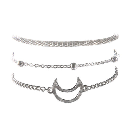 Qianraq Cross Border For Hand Anklet Jewelry Stylish Personality Moon Bracelets Three Piece Set Of Anklet