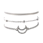 Qianraq Cross Border For Hand Anklet Jewelry Stylish Personality Moon Bracelets Three Piece Set Of Anklet