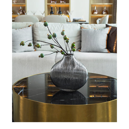 Silver Striped Glass Vase Flower Arrangement Hydroponic Accessories Modern Home Decor Accessories