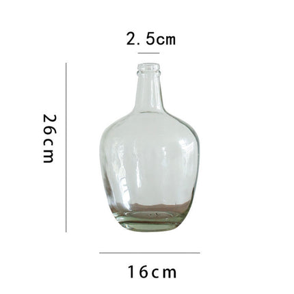 Japanese Bell Horse Drunk Wood Nantian Bamboo Nordic Style Simple Thin Mouth Big Belly Bottle Vase Transparent Indoor Flower Arranging Device