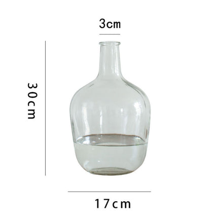 Japanese Bell Horse Drunk Wood Nantian Bamboo Nordic Style Simple Thin Mouth Big Belly Bottle Vase Transparent Indoor Flower Arranging Device