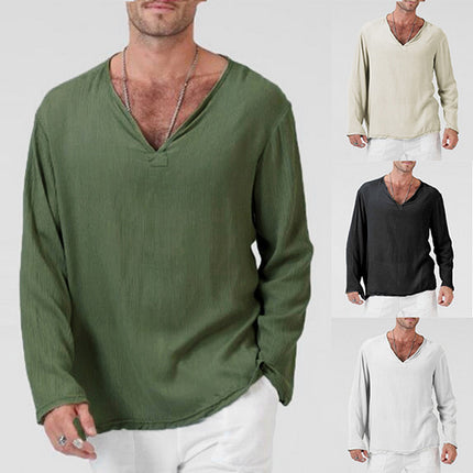New Cotton And Linen Ethnic Style Men's T-shirt Men