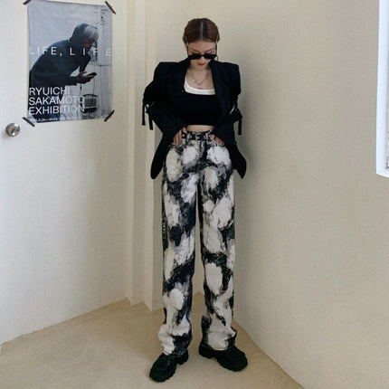 Straight Loose Wide Leg Pants Women Summer New Jeans High Waist Slim Pants
