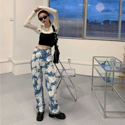 Straight Loose Wide Leg Pants Women Summer New Jeans High Waist Slim Pants