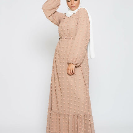 Middle East Women'S Long Skirt European And American CrossBorder Ommerce Foreign Trade Small Hair Ball Fashion Muslim Plus Size Dress