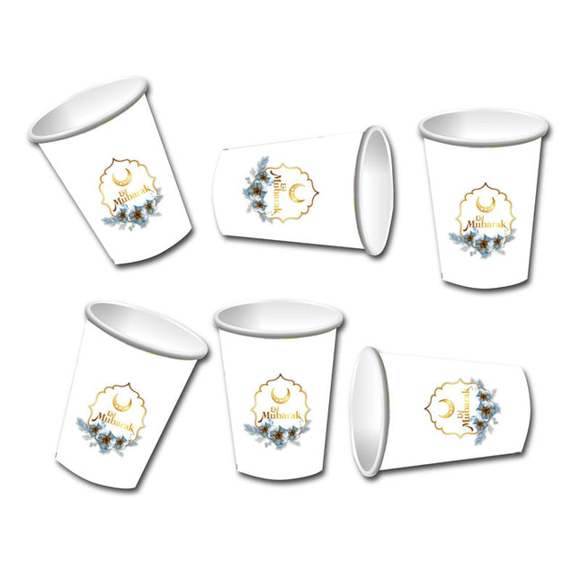 Eid Mubarak Festival Paper Cup Paper Plate Sticker Surrounding Party Supplies
