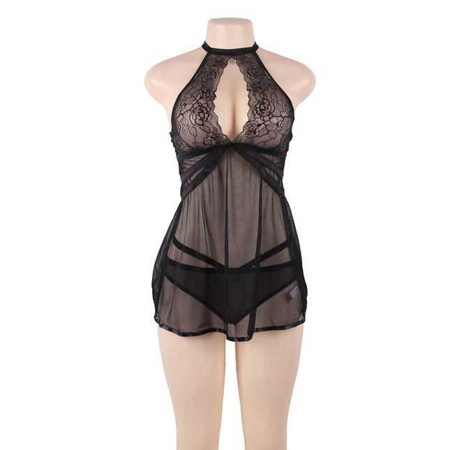 Oversized Sexy Lingerie Sexy Halter Suspender Nightdress