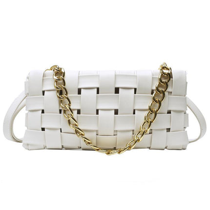 Luxury Weave Women Bags Top Quality Pu Leather Lady Shoulder