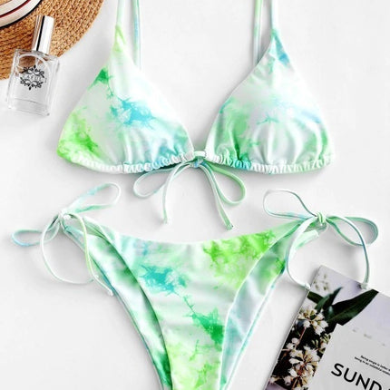 Sexy Halter Tie Dye Bikini Set