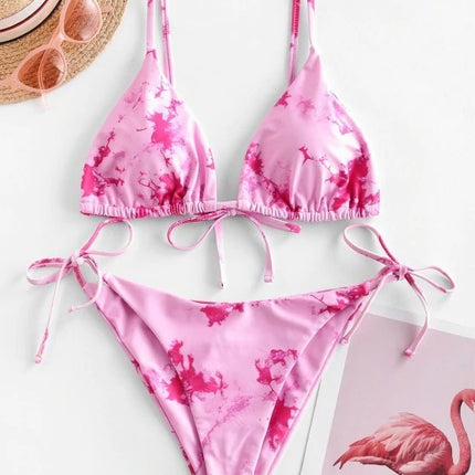 Sexy Halter Tie Dye Bikini Set