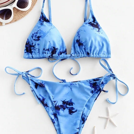 Sexy Halter Tie Dye Bikini Set
