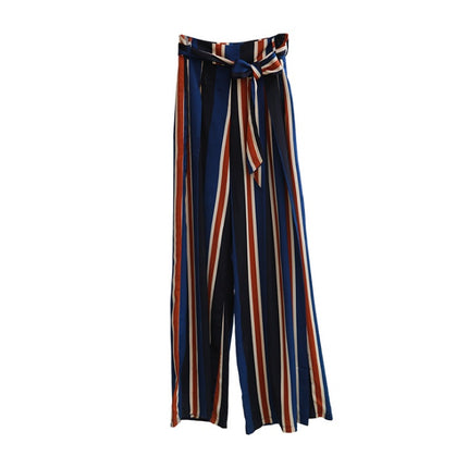 Women's pants fashion striped sexy split wide-leg pants casual pants women