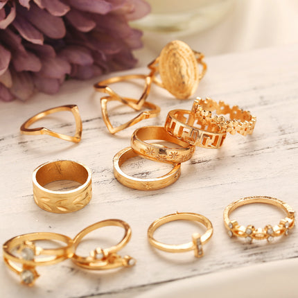 13-Piece vintage diamond ring set