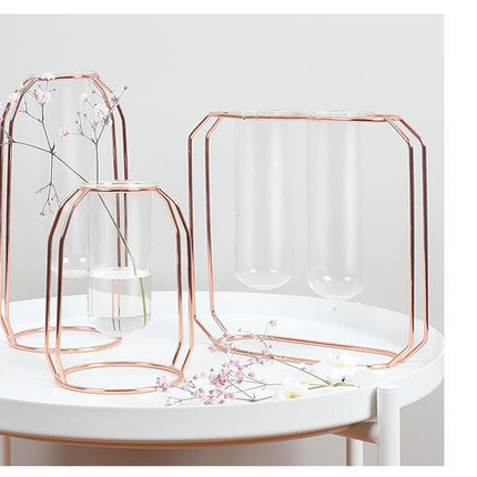 Geometric Rose Gold Vase