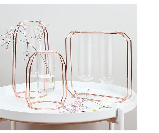 Geometric Rose Gold Vase