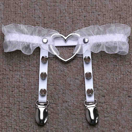 Sexy sexy peach heart garter belt