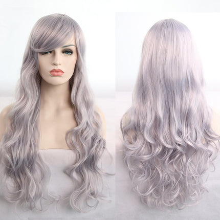 Anime cos wig color 80cm long curly cosplay role playing