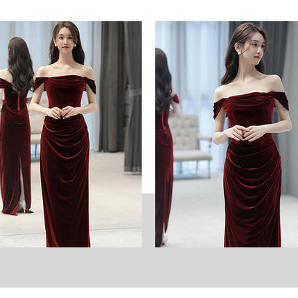 Velvet Niche Fishtail Bride Wedding Engagement Dress
