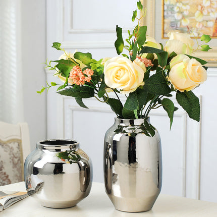 TV cabinet wine cabinet vase silver flower flower arrangement