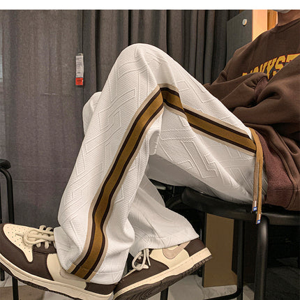 Striped Stitching Pants Same Style Thick Loose Track Sweatpants