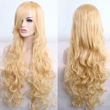 Anime cos wig color 80cm long curly cosplay role playing