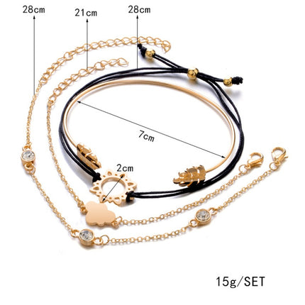 Modyle   Gold Color Crystal Wedding Bracelets Set CZ Stone Heart Bracelets Bangles For Woman